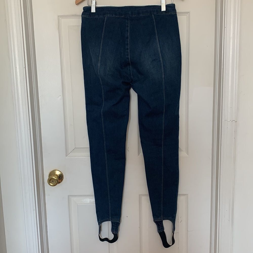 Soft Surroundings Denim Stirrup Pants - Picture 3 of 6